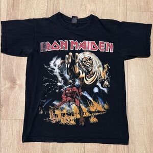 Iron Maiden the Number of the Beast Vintage Cotton Tee front and back graphics